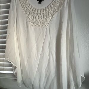 Alyx White Blouse with Textured Neckline